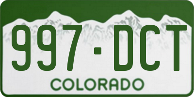 CO license plate 997DCT