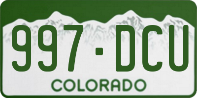 CO license plate 997DCU