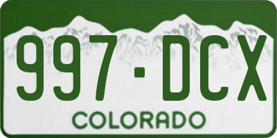 CO license plate 997DCX