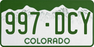 CO license plate 997DCY