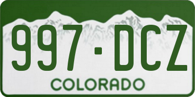 CO license plate 997DCZ