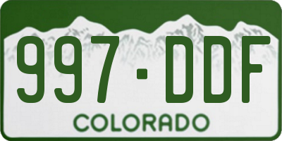 CO license plate 997DDF