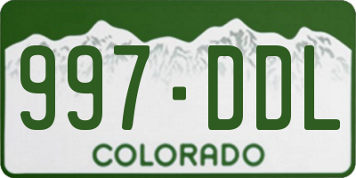 CO license plate 997DDL