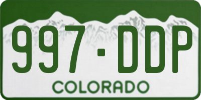 CO license plate 997DDP