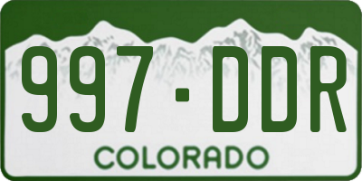 CO license plate 997DDR