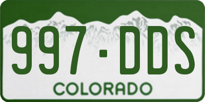 CO license plate 997DDS