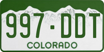 CO license plate 997DDT