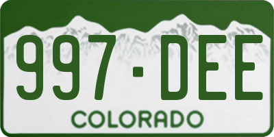 CO license plate 997DEE