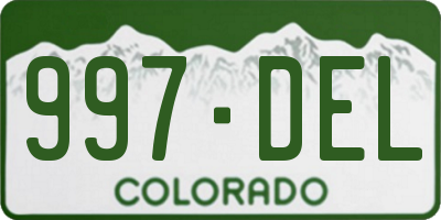 CO license plate 997DEL