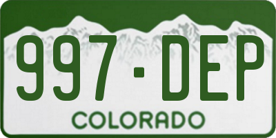 CO license plate 997DEP
