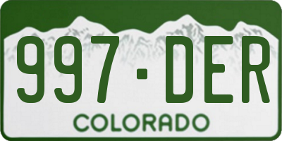 CO license plate 997DER