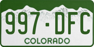 CO license plate 997DFC