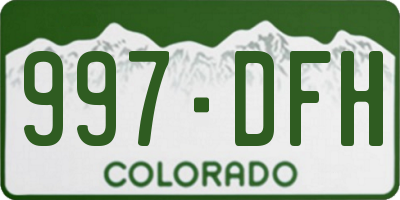 CO license plate 997DFH