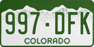 CO license plate 997DFK