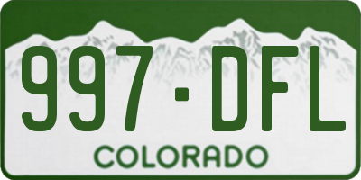 CO license plate 997DFL