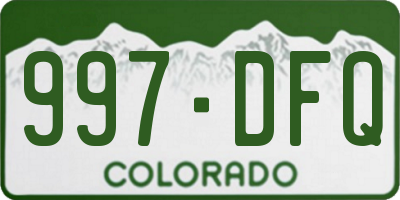 CO license plate 997DFQ