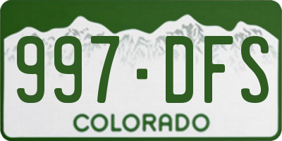 CO license plate 997DFS