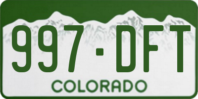 CO license plate 997DFT