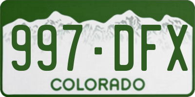 CO license plate 997DFX