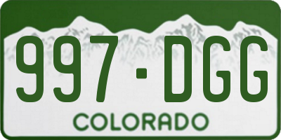 CO license plate 997DGG