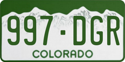 CO license plate 997DGR