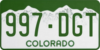 CO license plate 997DGT