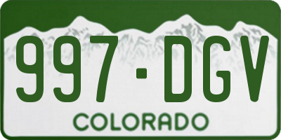CO license plate 997DGV