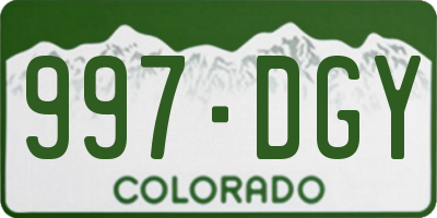 CO license plate 997DGY