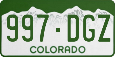 CO license plate 997DGZ