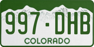 CO license plate 997DHB