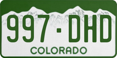 CO license plate 997DHD