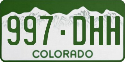 CO license plate 997DHH