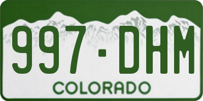 CO license plate 997DHM