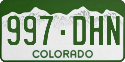 CO license plate 997DHN