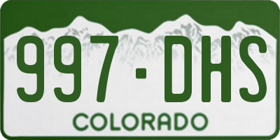 CO license plate 997DHS