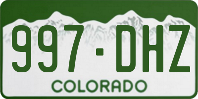 CO license plate 997DHZ