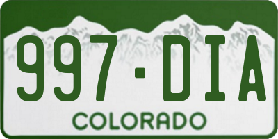 CO license plate 997DIA