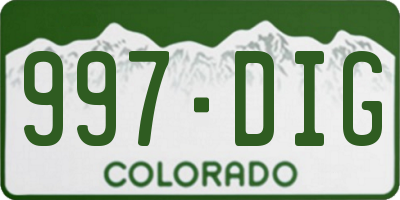 CO license plate 997DIG