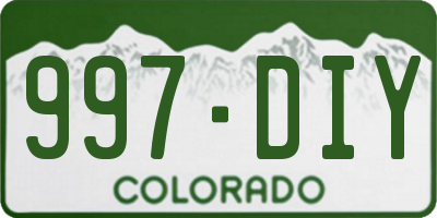 CO license plate 997DIY
