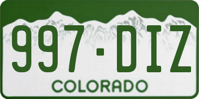 CO license plate 997DIZ