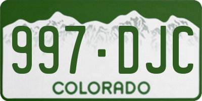 CO license plate 997DJC