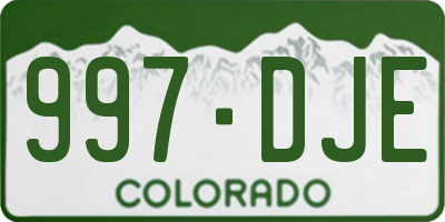 CO license plate 997DJE