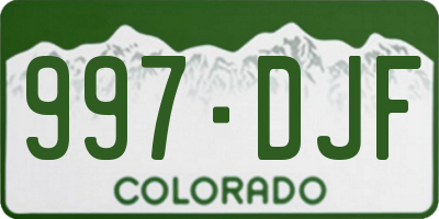 CO license plate 997DJF