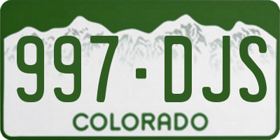 CO license plate 997DJS