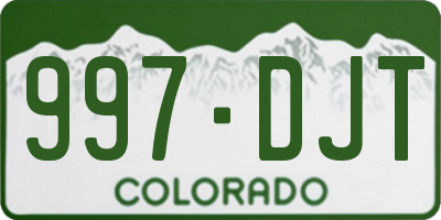 CO license plate 997DJT