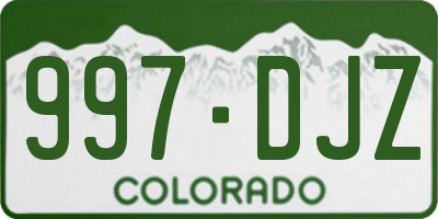 CO license plate 997DJZ