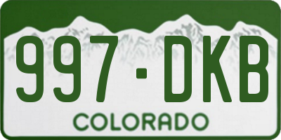 CO license plate 997DKB