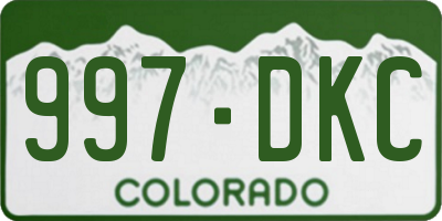 CO license plate 997DKC