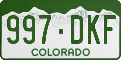 CO license plate 997DKF