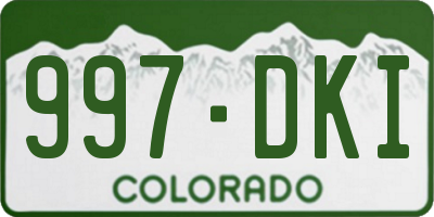 CO license plate 997DKI